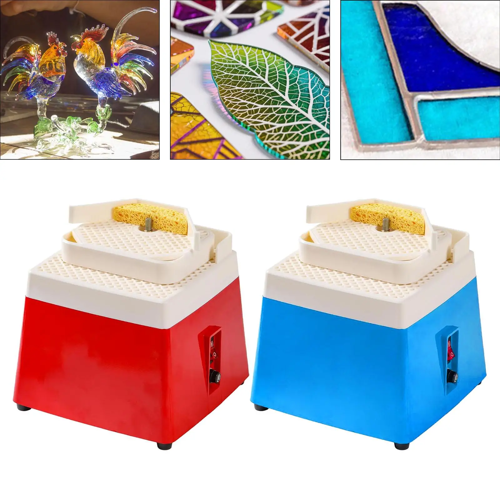 

Stained Glass Grinder Double Layer Worktable with 1/8" Grinder Bit Glass Grinding Machine for Ceramic