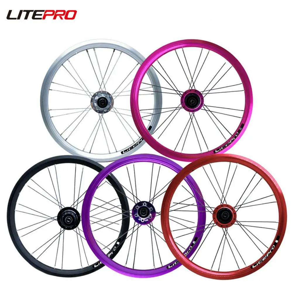 

Litepro 16 Inch 349 Disc Brake Wheelset Folding Bike Modified K3 Plus 6 Bearings Wheel 11 Speeds For Fnhon Dahon Bicycle