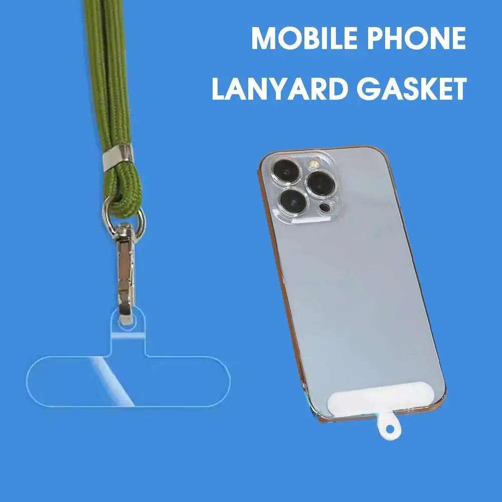 

Clear Mobile Phone Lanyard Gasket Patch Soft Sling Rope Card Removable Clip Snap Strap Hang Cord Tab Universal Anti-lost Fixed