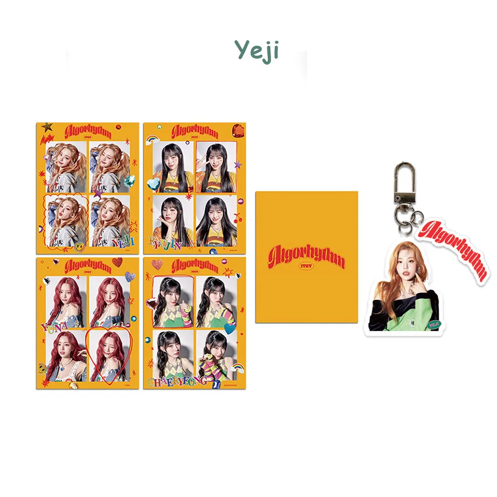 5 Pçs/set KPOP ITZY Algoritmo Álbum Photocards Chaveiro YEJI RYUJIN YUNA CHAERYEONG Membro Chaveiro Cartão Postal Fãs Coleção Presente