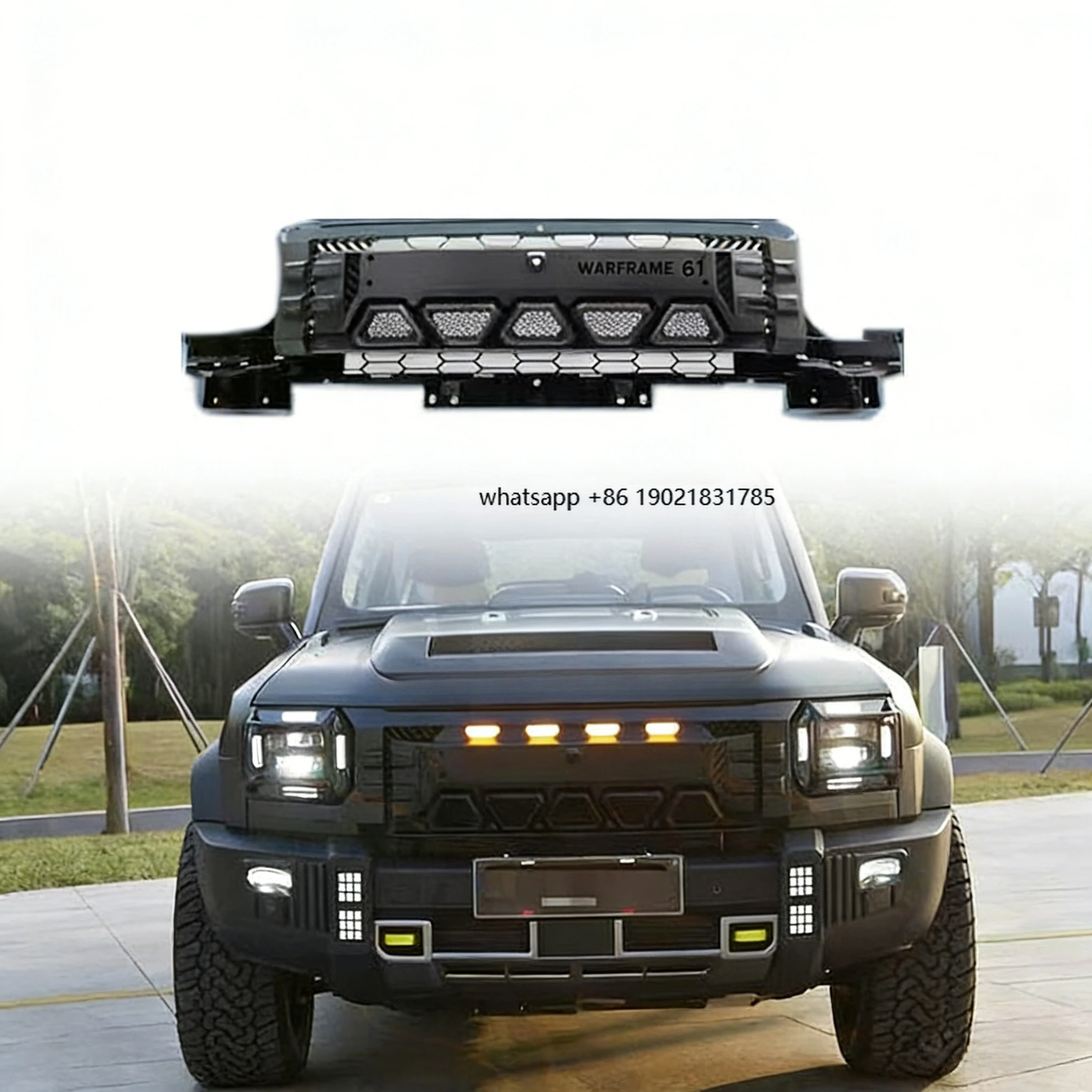 New Upgrade Warframe Style Front Grill with JETOUR Letter Sticks ABS Front Grille for Jetour T2 Accessories