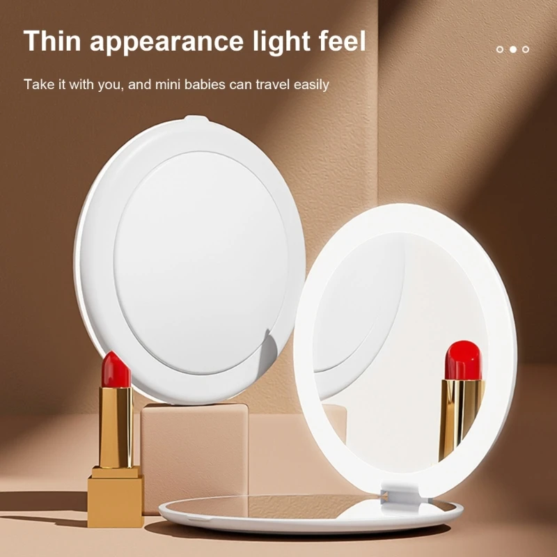 Kosmetikspiegel, Reisespiegel, LED-Kompaktspiegel, Handspiegel