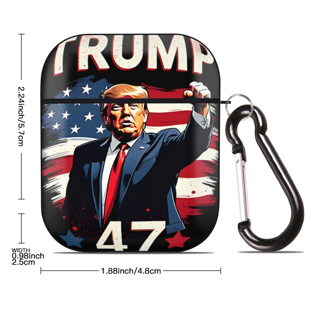 Hard PC Protective Cover with Buckle, Compatible with Apple AirPods 2nd 1st Generation Charging Case,  Trump 47_1