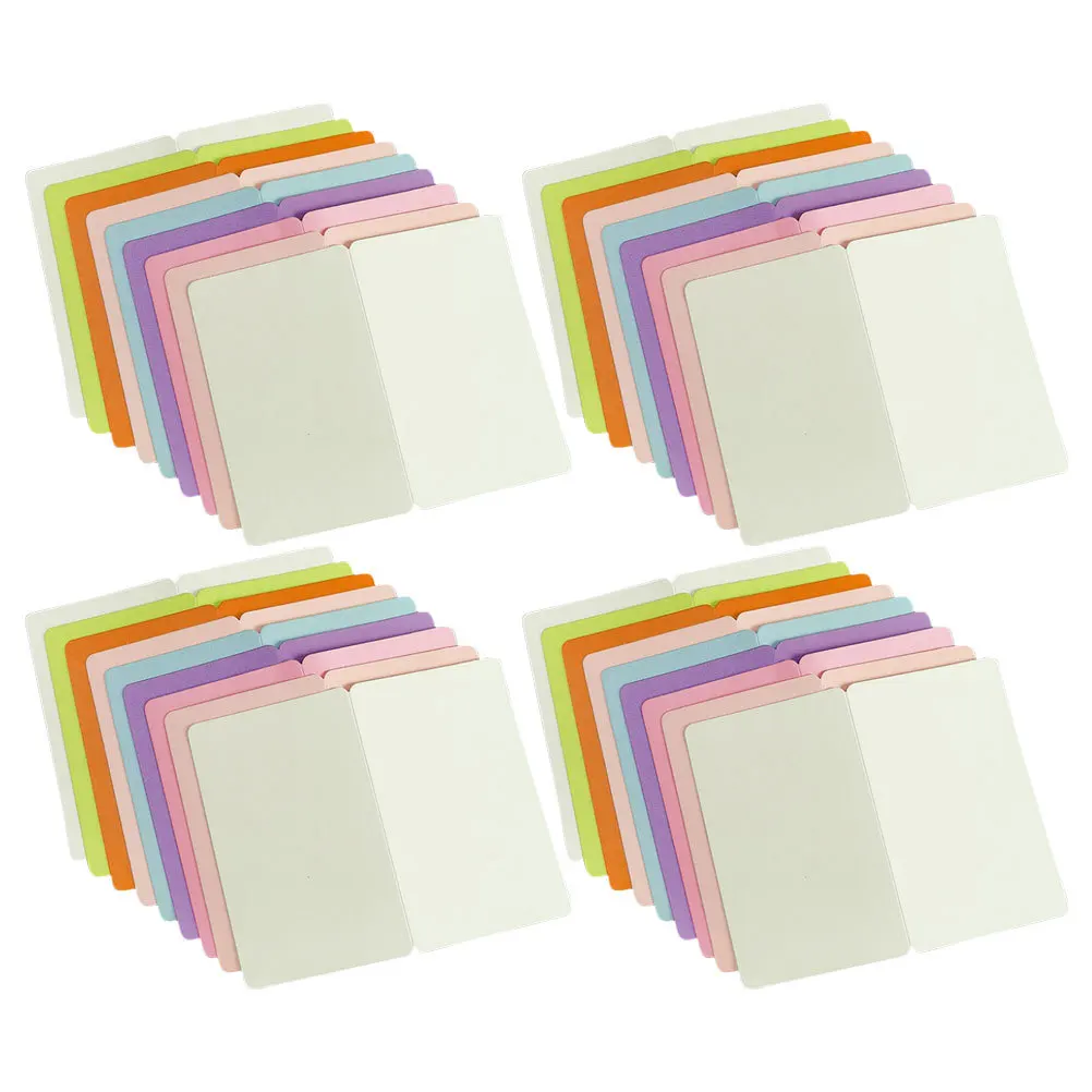 

50pcs Blank Blessing Colored Message Thickened Diy Greeting For Festival Party Gift Writable Folding Bulk Multi-Use Colored