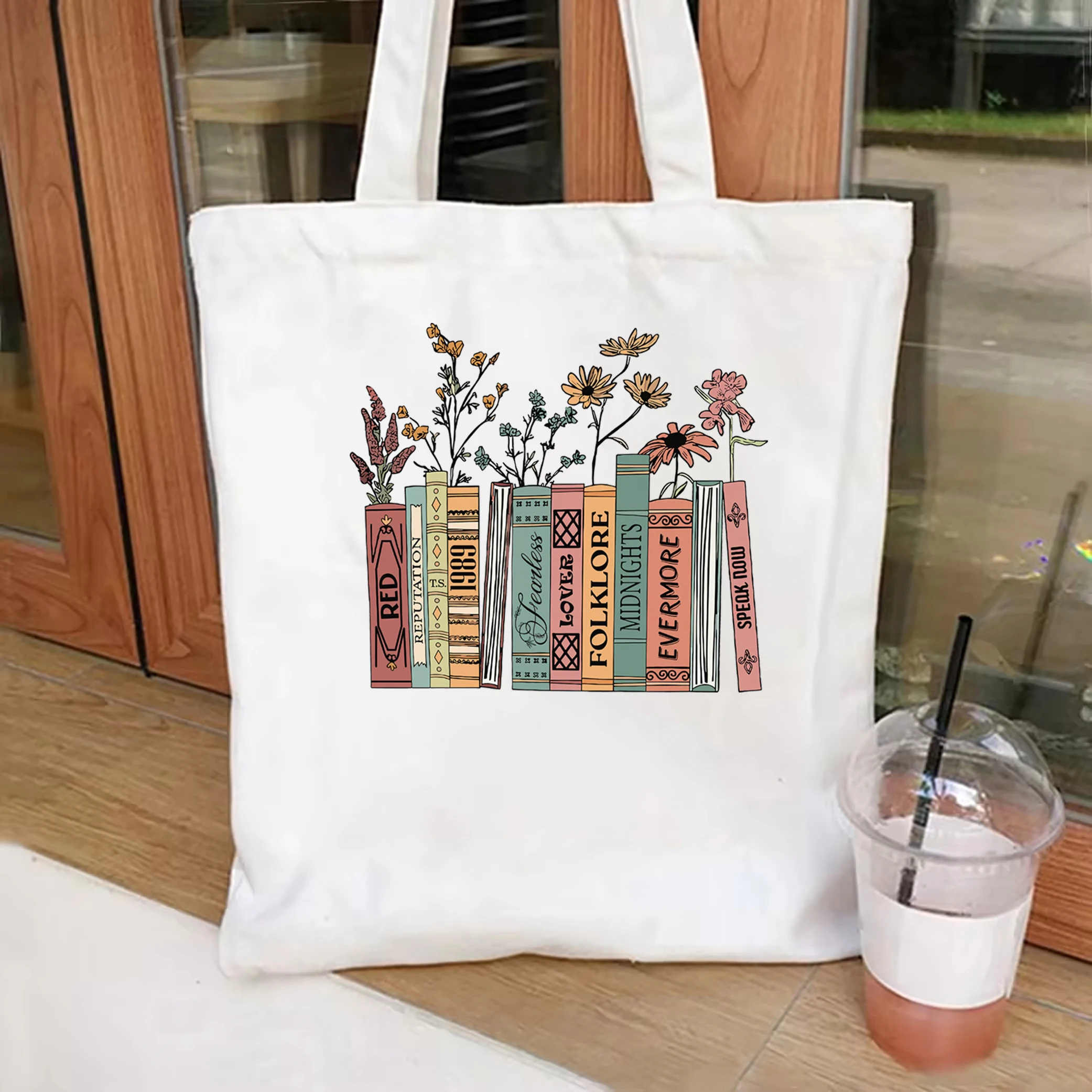 Albums As Books Music tote bag Trendy Aesthetic For Book Lovers Canvas Folk Music tote bag Country Music tote TS merch swifties