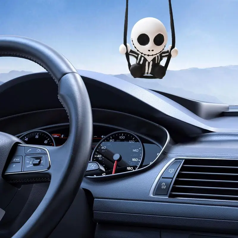 Hanging Skull For Car Mirror Cool Skull Car Decor For Halloween Automotive Rear View Mirror Accessories Home Office Vehicle