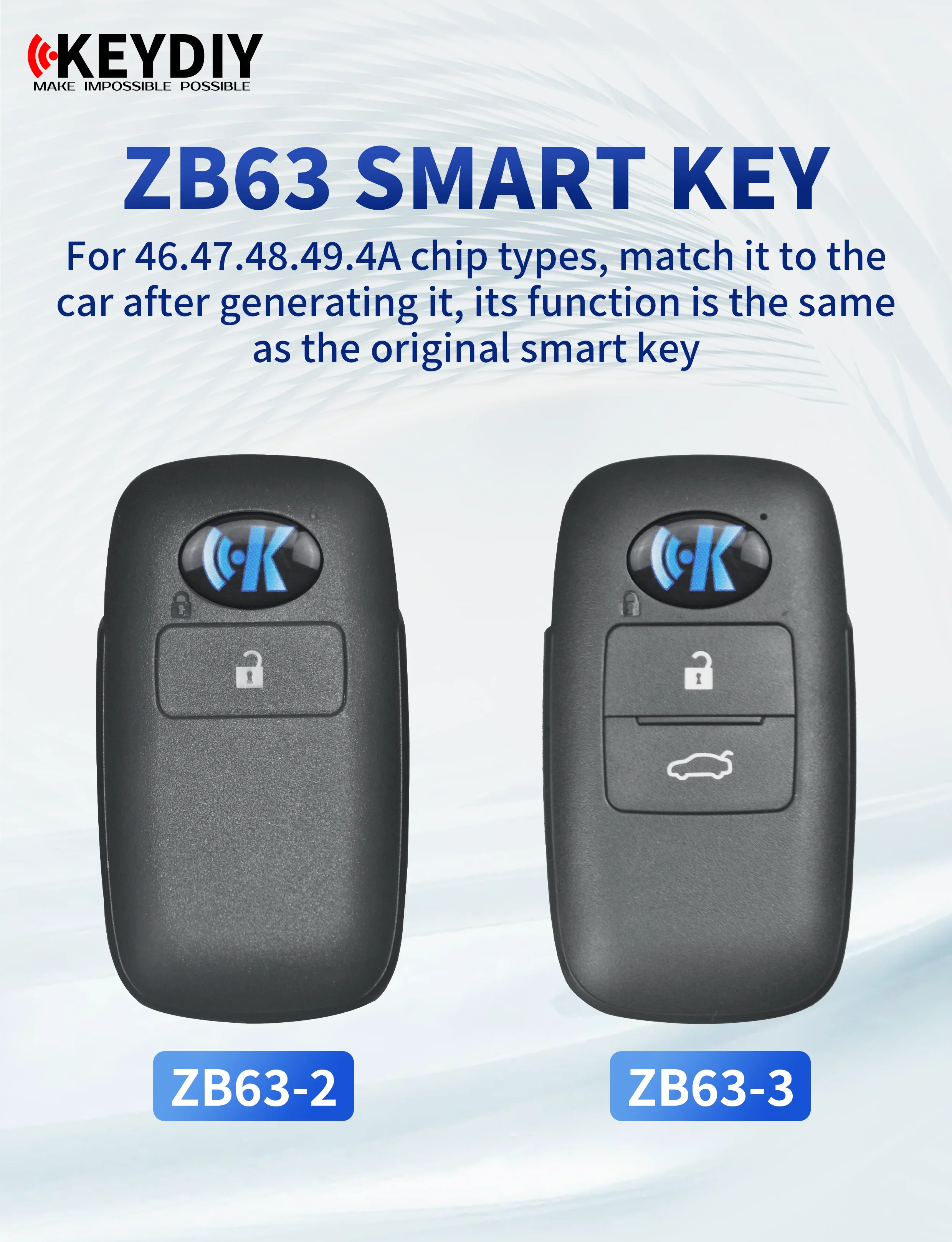 

KEYDIY KD Smart Key ZB Series Пульты ZB63 Несколько моделей для программатора ключей KD-X2/KD-MAX