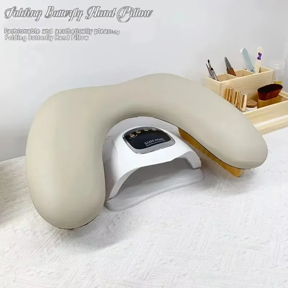 New U-shaped Nail Arm Rest Foldable PU Leather Manicure Hand Pillow Hand Rest Cushion Nail Art Tool Ergonomic Nail Pillow