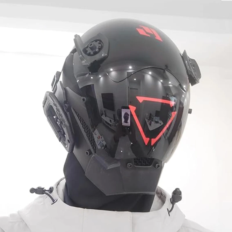 Maska Cyberpunk Cosplay dla kobiet mężczyzn Techwear maska ​​Halloween Cosplay maska ​​Fit festiwal muzyczny akcesoria imprezowe