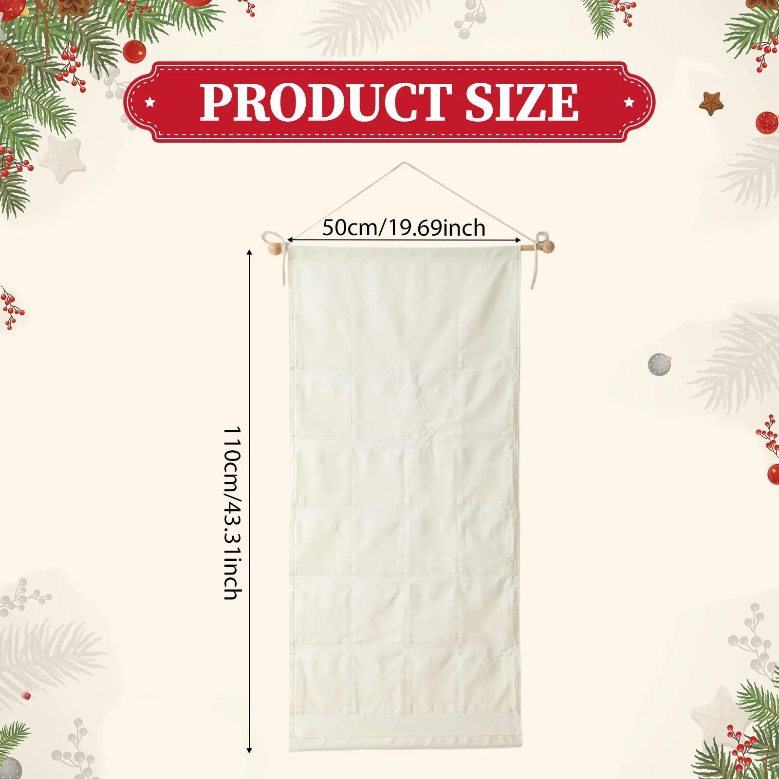 تقويم القدوم 2026 24 جيوب ملء حقيبة تخزين معلقة مزخرفة إبداعية خاصة بك لوحة صور لباب الحائط المنزلي