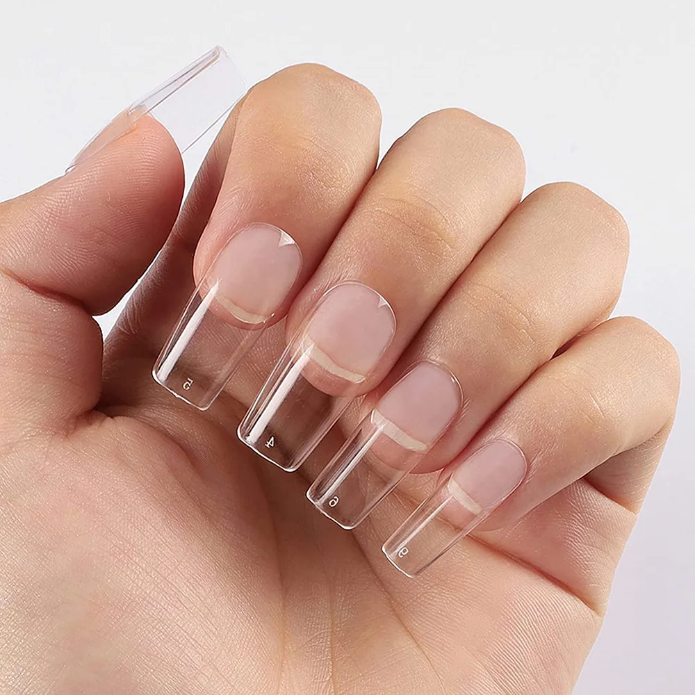 500pcs Nail Tips Clear Natural 38 kinds False Nail for Nail Salons