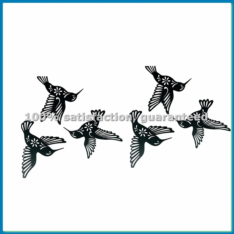 Metal Hummingbird Outdoor Wall Decoration, Six Hummingbird , Iron Craft Decoration, Wall Hangings-A51M