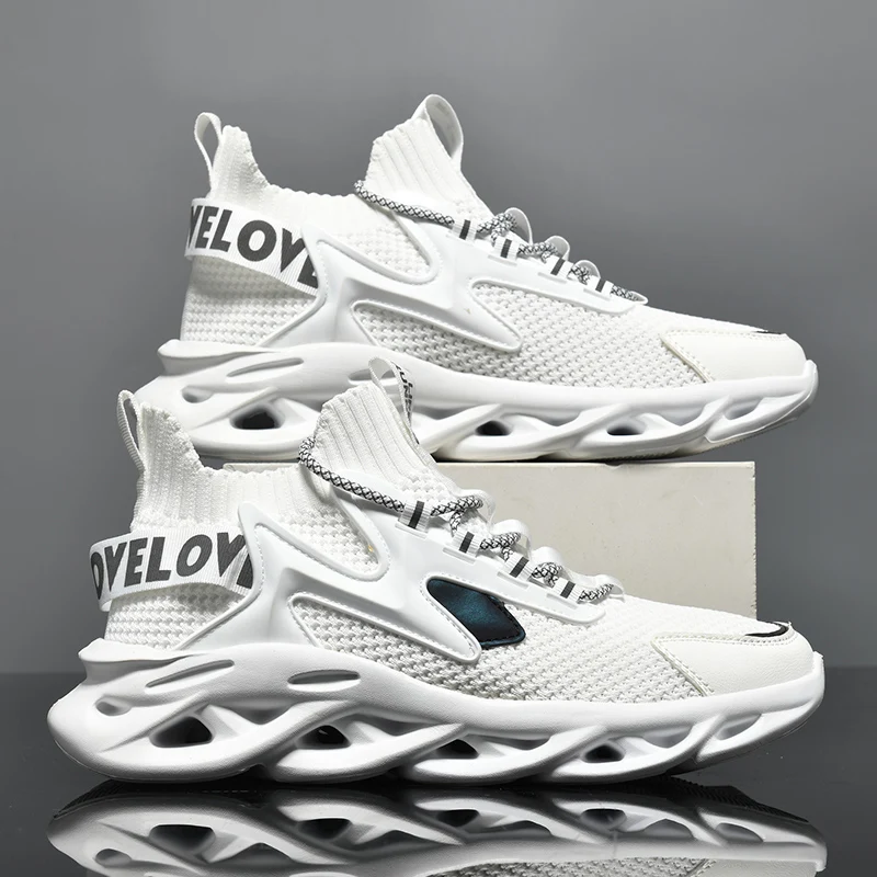 أحذية الجري الرجالية الرياضية في الهواء الطلق، خفيفة الوزن ومريحة، أحذية كاجوال مسطحة شبكية قابلة للتنفس، أحذية رياضية ناعمة للجيم للرجال