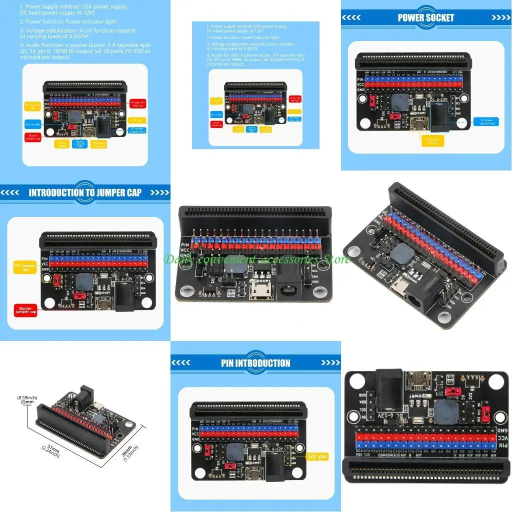 97QB múltiple funcional: tablero bits con voltajes ajuste y zumbidos integrados para educación STEM interactiva