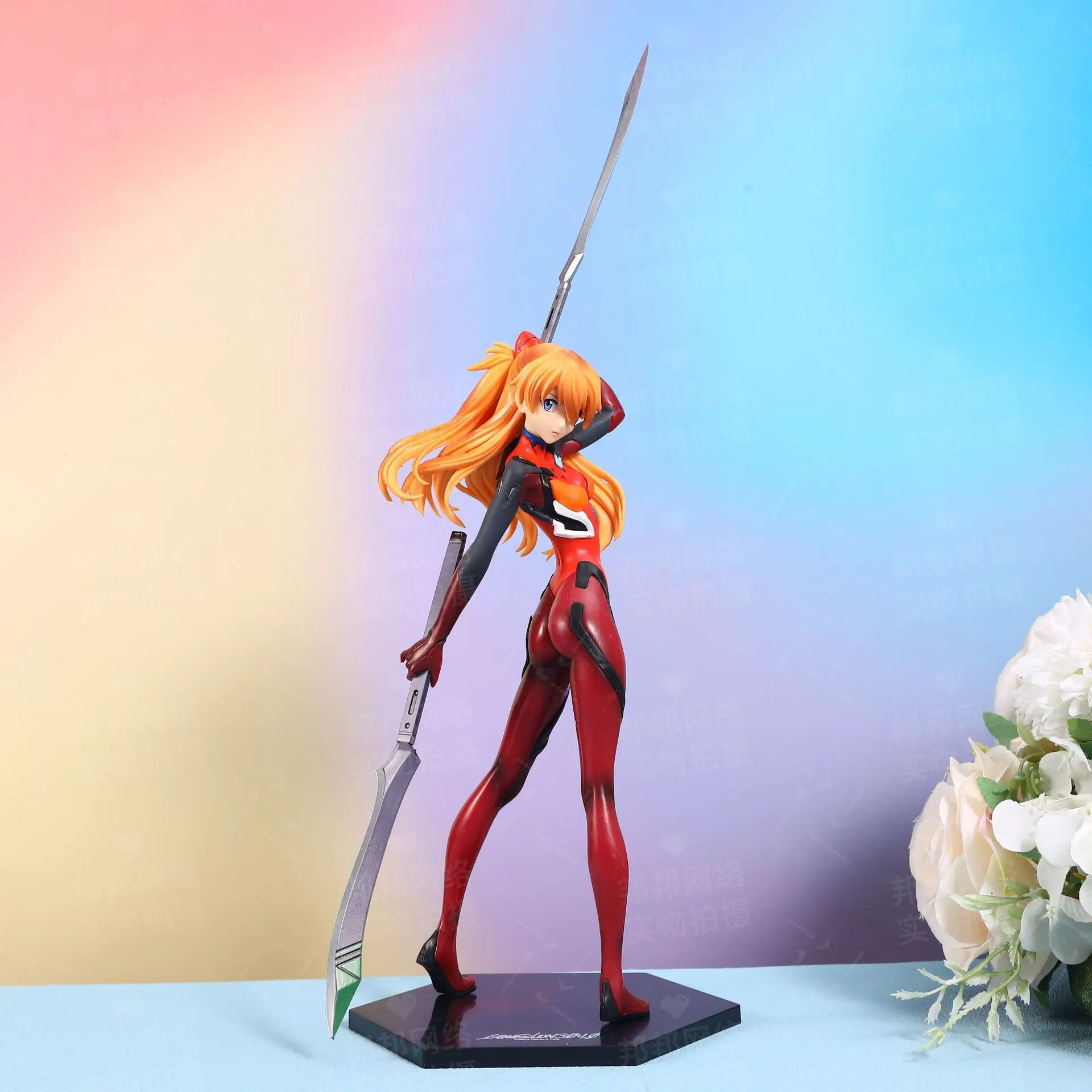 

40cm Cute Neon Genesis Evangelion EVA Asuka model.High-quality PVC material.Desktop decoration collection.birthday gift Series