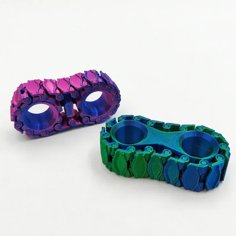 1 قطعة جيروسكوب الإصبع جديد ثلاثية الأبعاد مطبوعة مجنزرة الإصبع مرنة وممتعة لعبة الإجهاد تخفيف اللعب ألعاب متململة هدايا عيد الميلاد