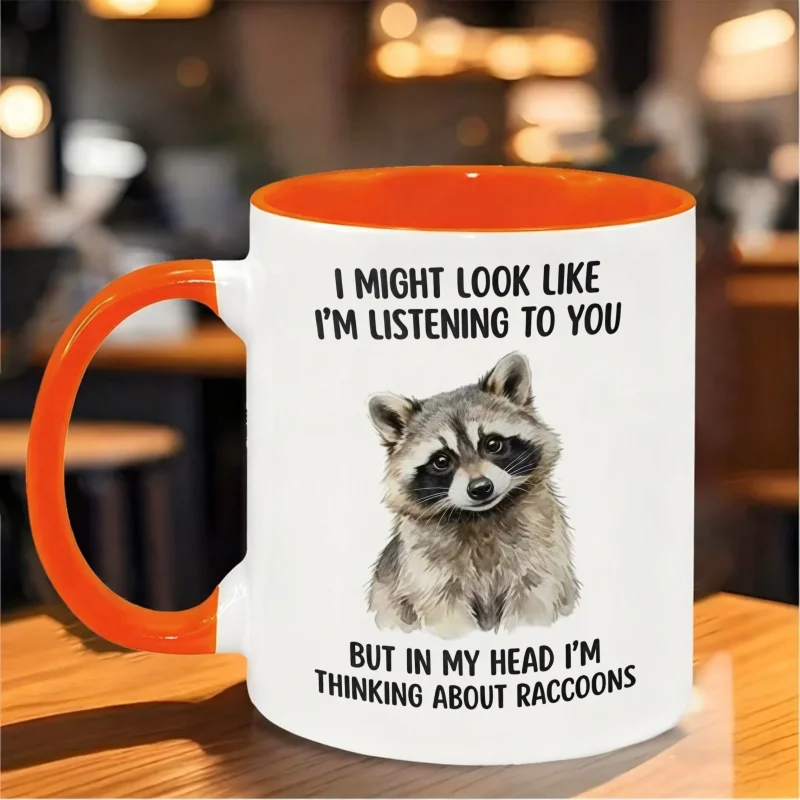 Customizable Raccoon Print Mug – Perfect Holiday & Birthday Gift – Personalized Ceramic Coffee Cup for Every Occasion