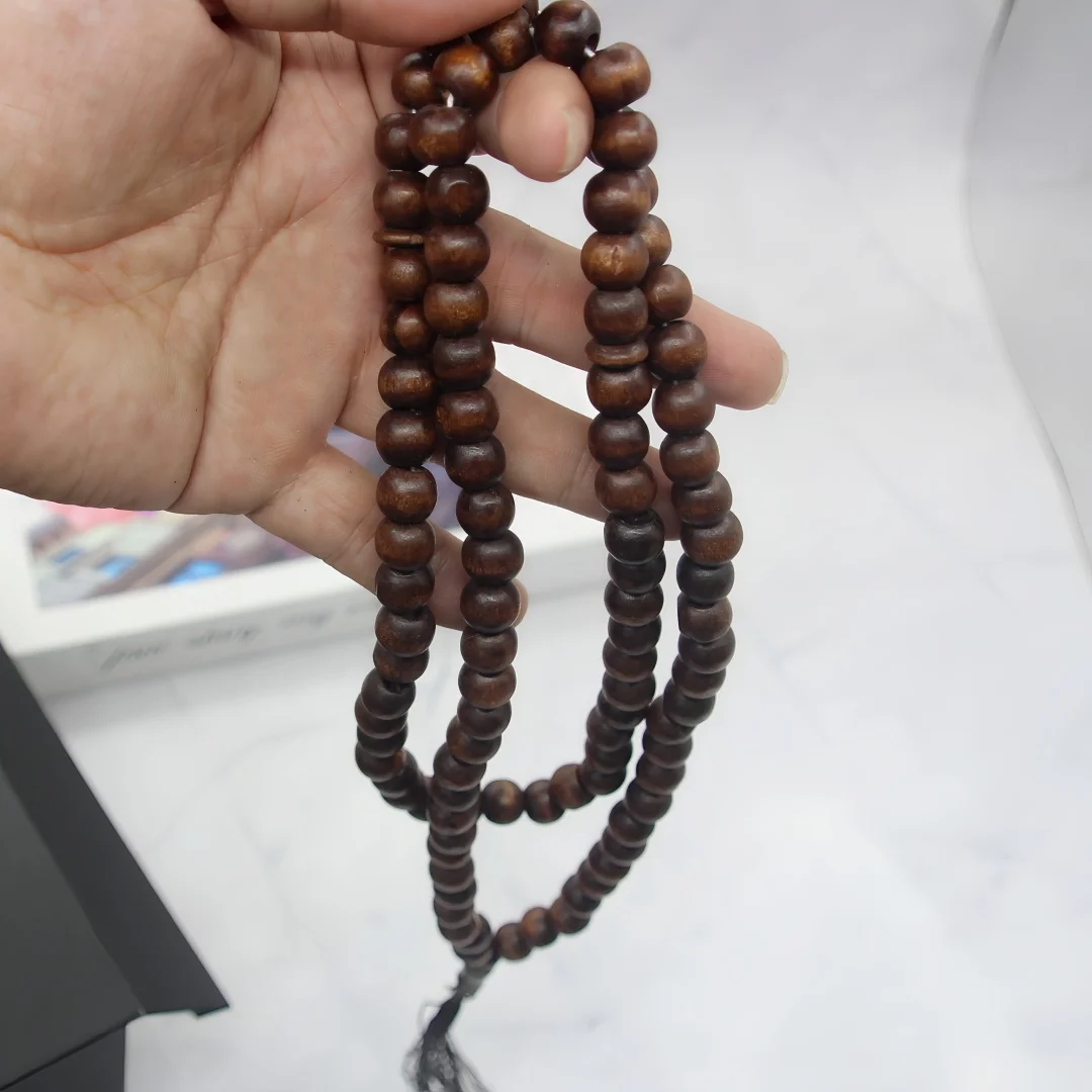 Sandalwood Tasbih 99 10mm Islamic Prayer Beads Tasbeeh Muslim Rosary Misbaha Tesbih Sibha Muslim Mala Worry Beads Prayer Counter