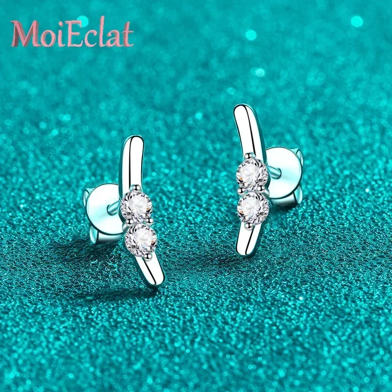 

Rabbit Ear Shaped 0.4 Carat Moissanite Diamond Stud Earrings for Women, Cute Sweet Platinum Pt950 Earring Wedding Fine Jewelry