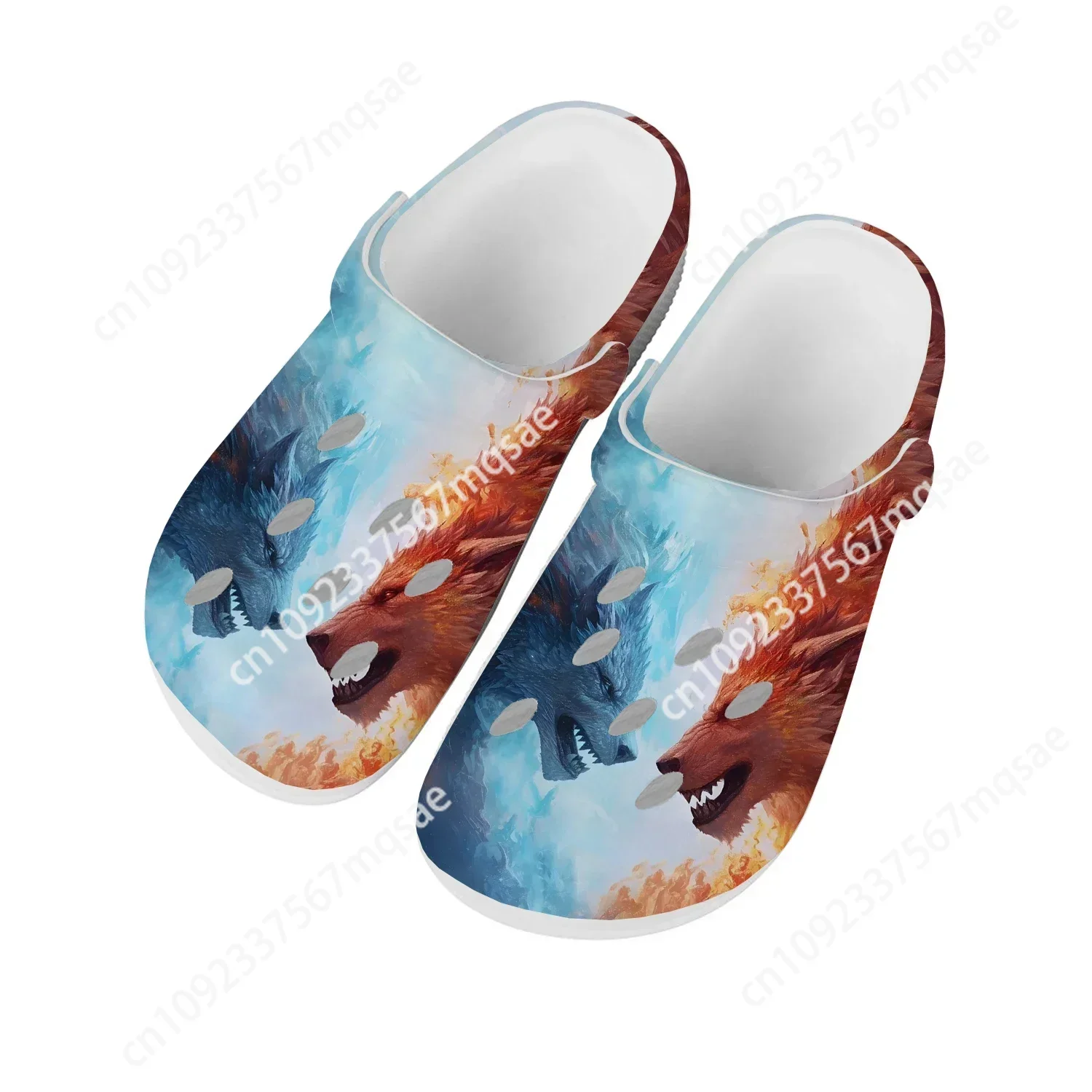 

Wolf shoes Home Clog Mens Women Youth Boy Girl Sandals Shoes Garden Animal Breathable Shoe Beach Hole Custom Made Slippers