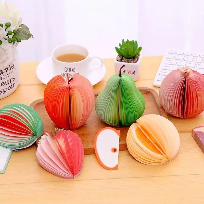 Kawai Stationery Korean Cultural and Creative Style Fruit Three Dimensional Note Pad Teacher Student Office Memo Paper Lovely