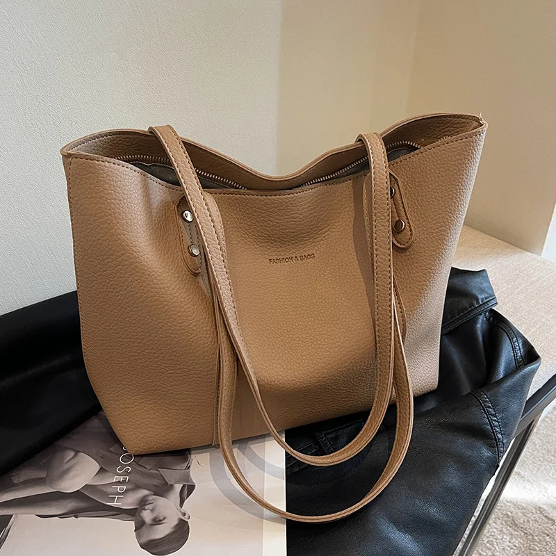 

Women 2025 New Large-capacity Versatile Tote Bag Casual Simple Single-shoulder Bag High-quality Commuting Girl Class PU Handbag