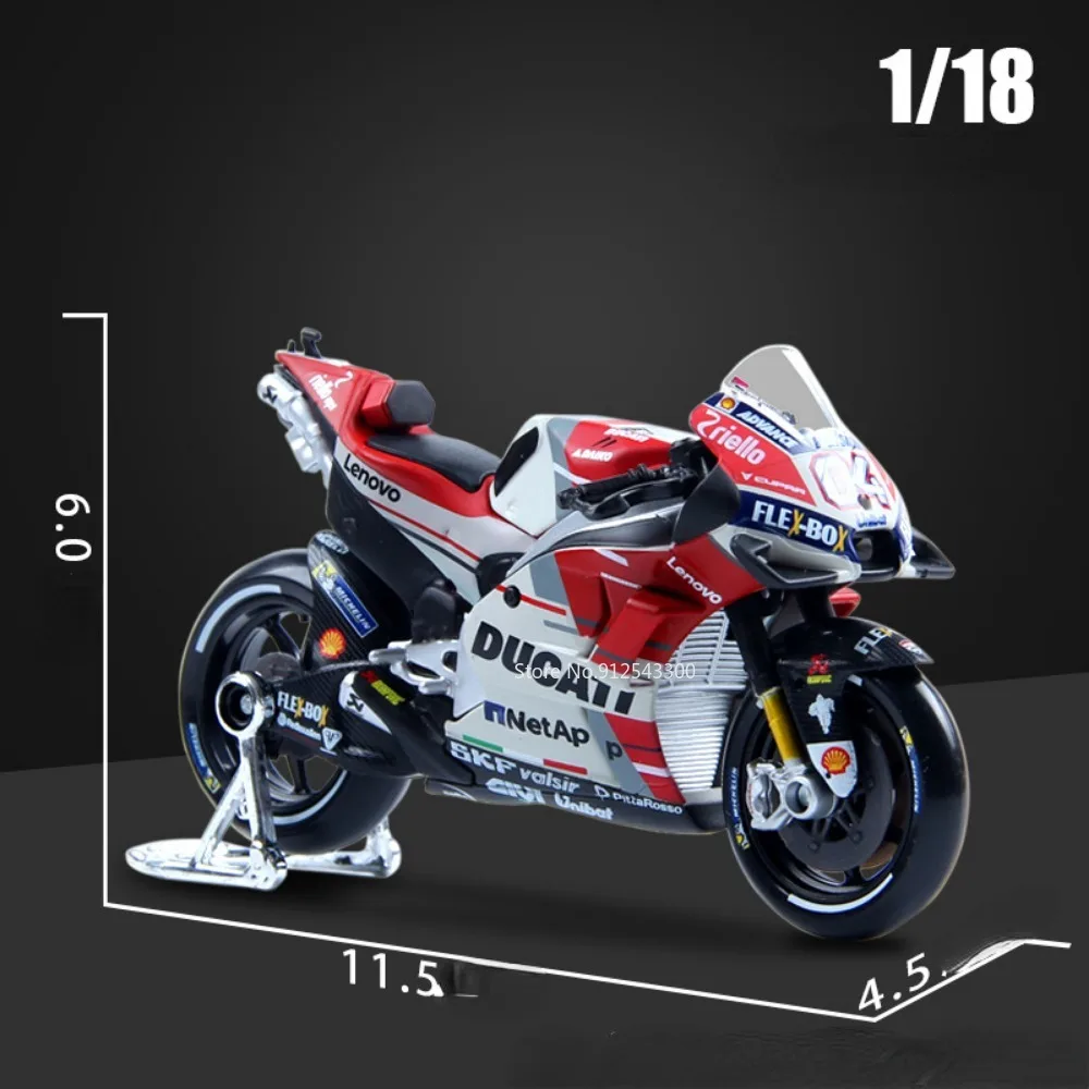 Maisto-modelo de carreras de motos Ducati Yamaha 1/18 GP, fundido a presión de aleación juguete, simulación a escala, juguetes para niños, regalos,