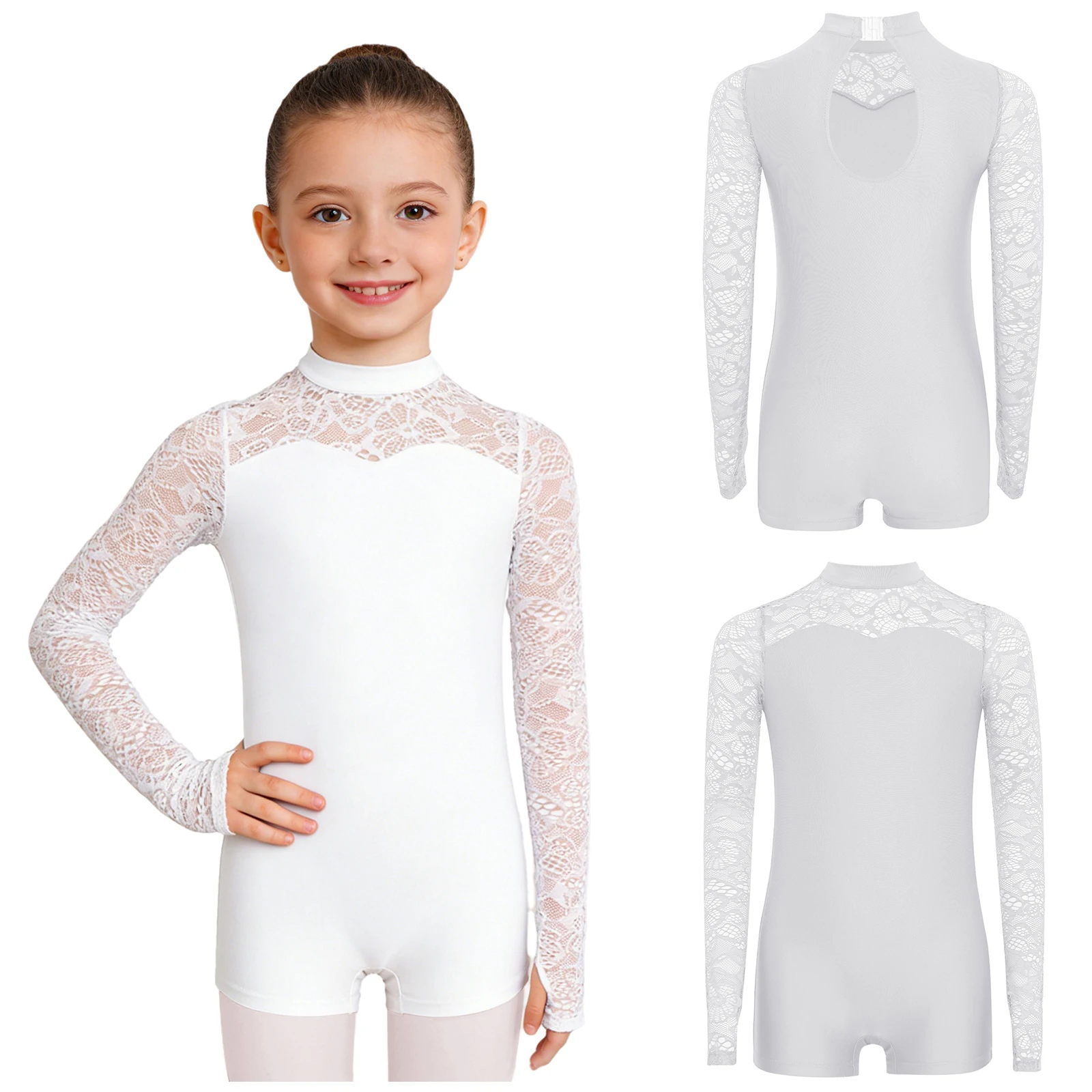 

Child Lyrical Modern Dance Jumpsuit Girls Gymnastics Ballet Performance Dance Leotard Outfit for Stage Prom Ballroom Competition