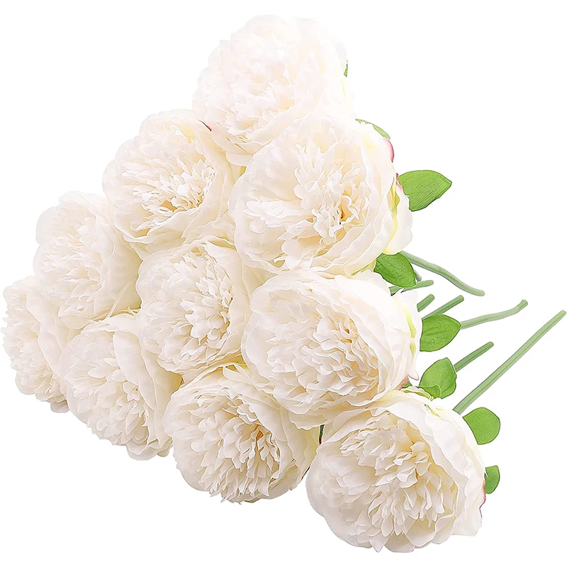 10 Heads Artificial Peony Silk Peony Flower for Home Wedding Party Festival Decor