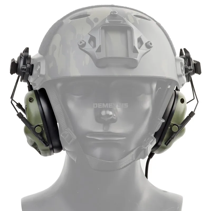 Tactical Airsoft Communication Headset Paintball Headset with Fast Helmet Rail Adapter Shooting Wargame Headphone