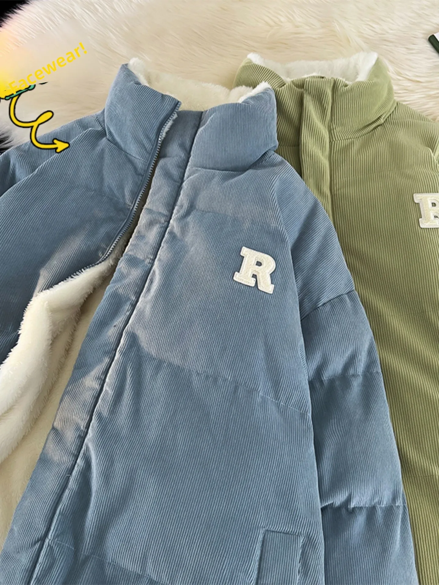 

Двусторонняя зимняя куртка из овечьей шерсти и хлопка для мужчин, утепленная, в американском стиле, модная верхняя одежда, уникальный дизайн, хлопковое пальто