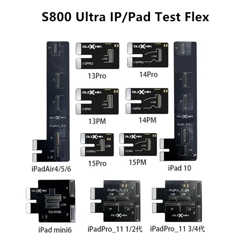 S800 Ultra ЖК-дисплей, тестовый гибкий кабель для Pad 10 Air 4/5/6/Pro 11, для IP 14/15 Pro Max, экран/сенсорный экран, тестирование S800U