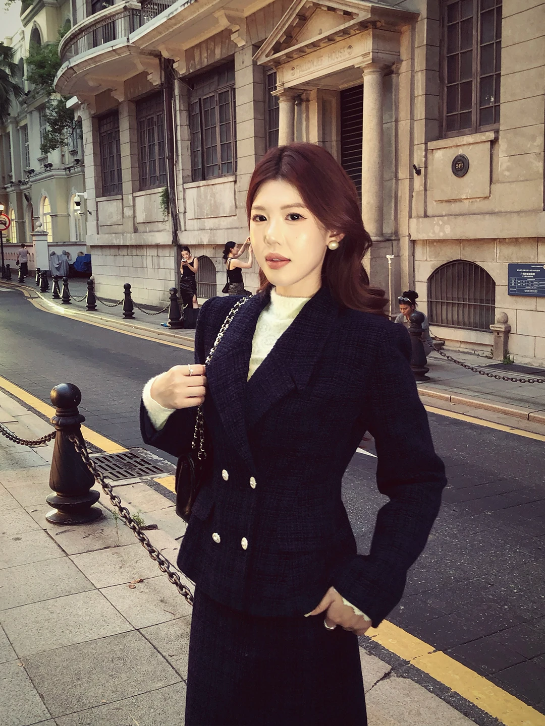

Sweet And Spicy 2025 Women's Set High Waist Slim Fit Jacket Straight Skirt Luxury Style Autumn Collection Chinese Brand