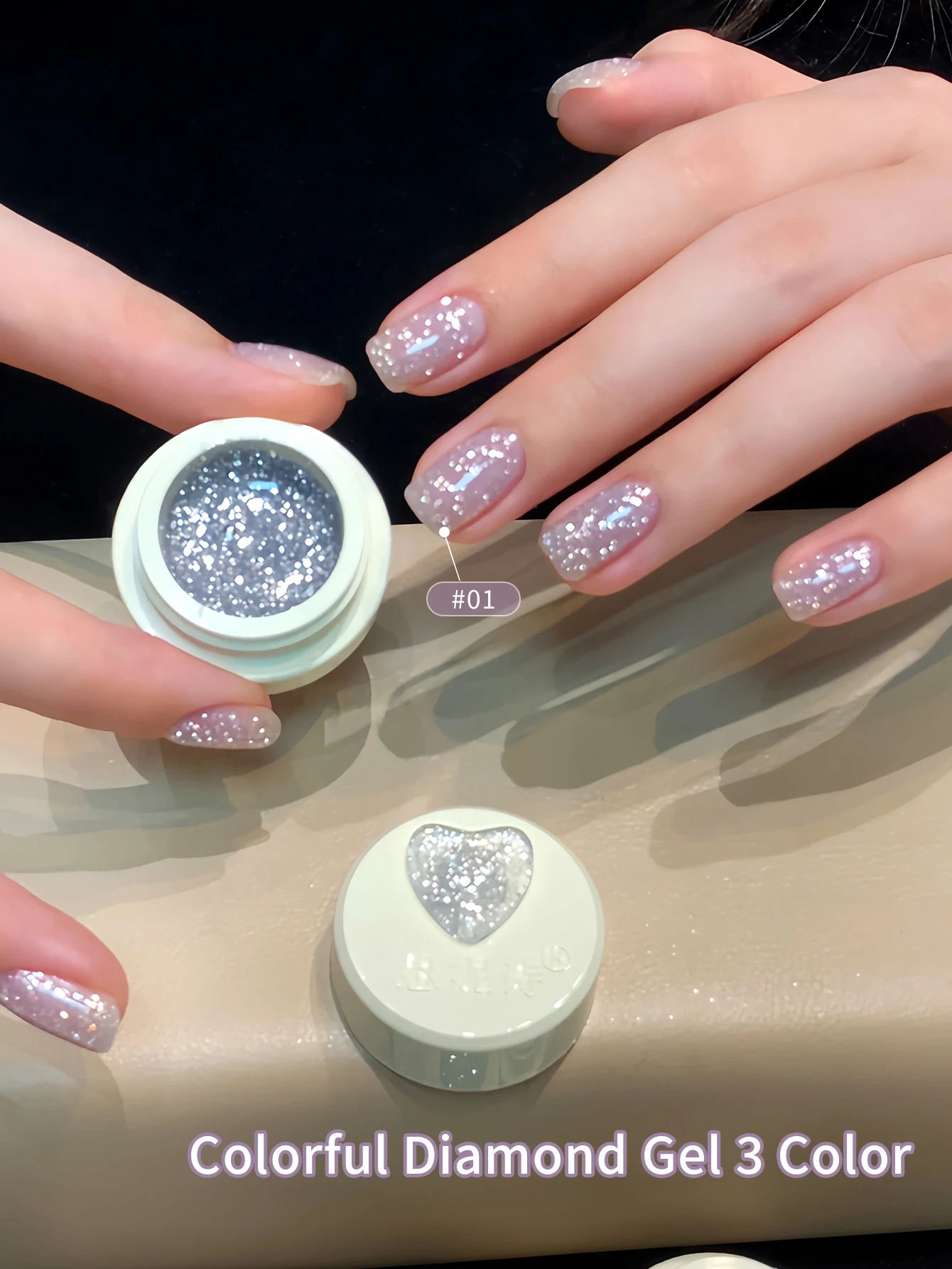 5g 3 สีความหนาแน่นสูง Glitter เล็บเจล Reflection แฟลชเล็บเจลเคลือบเงาประกาย UV Soak Off เจล Lacquer