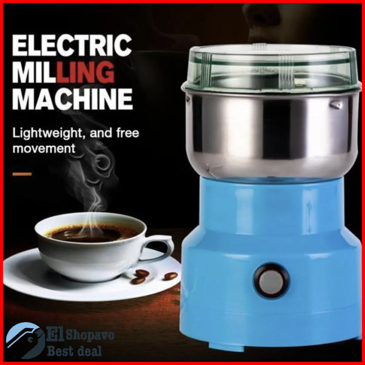 Electric Coffee Grinder Household Grinder Cereals Spices Beans Pepper Grinder Portable Food Crusher Kitchen Stainless Spice Mill