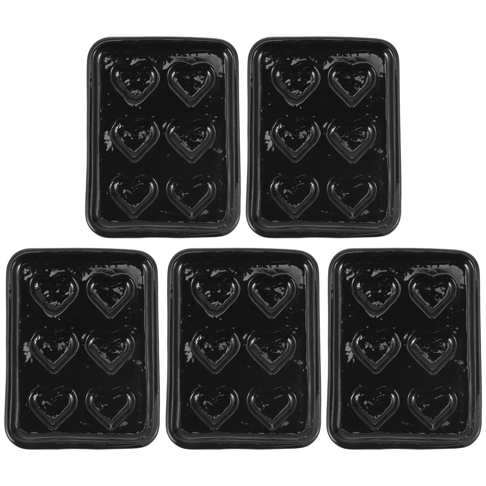 5 Pcs Mini House Accessory Baking Tray Prop Bakeware Model Children’s Toys Miniature Muffin Pan Black Resin