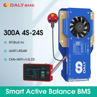 DALY BMS Active Balance 300A 4S 8S 16S 24S 12V 24V 48V  Lifepo4 Li-Ion LTO Battery RS485 WIFI CANBUS for RV Inverter