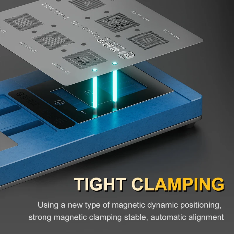 JTX T4 MAX Magnetic Lock 2in1 Degumming Reballing Platform With 17Pcs BGA Stencil Universal CPU EMMC RAM Chip Repair Clamp