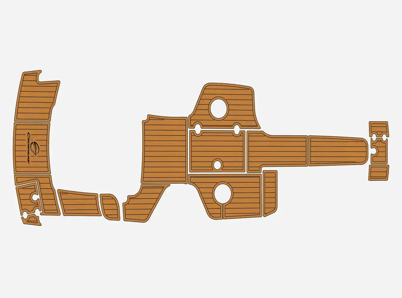 

Non-Slip EVA Faux Teak Marine Mat Self-Adhesive 6mm Yacht Cockpit Pad for 2019-2021 Crownline E235 Boat Decking Easy Install