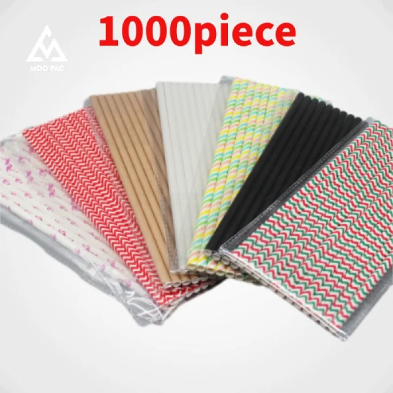 10 00piece.Custom.Paper Straw Custom Disposable Bio-degradable Drinking Straws Bagasse Straw