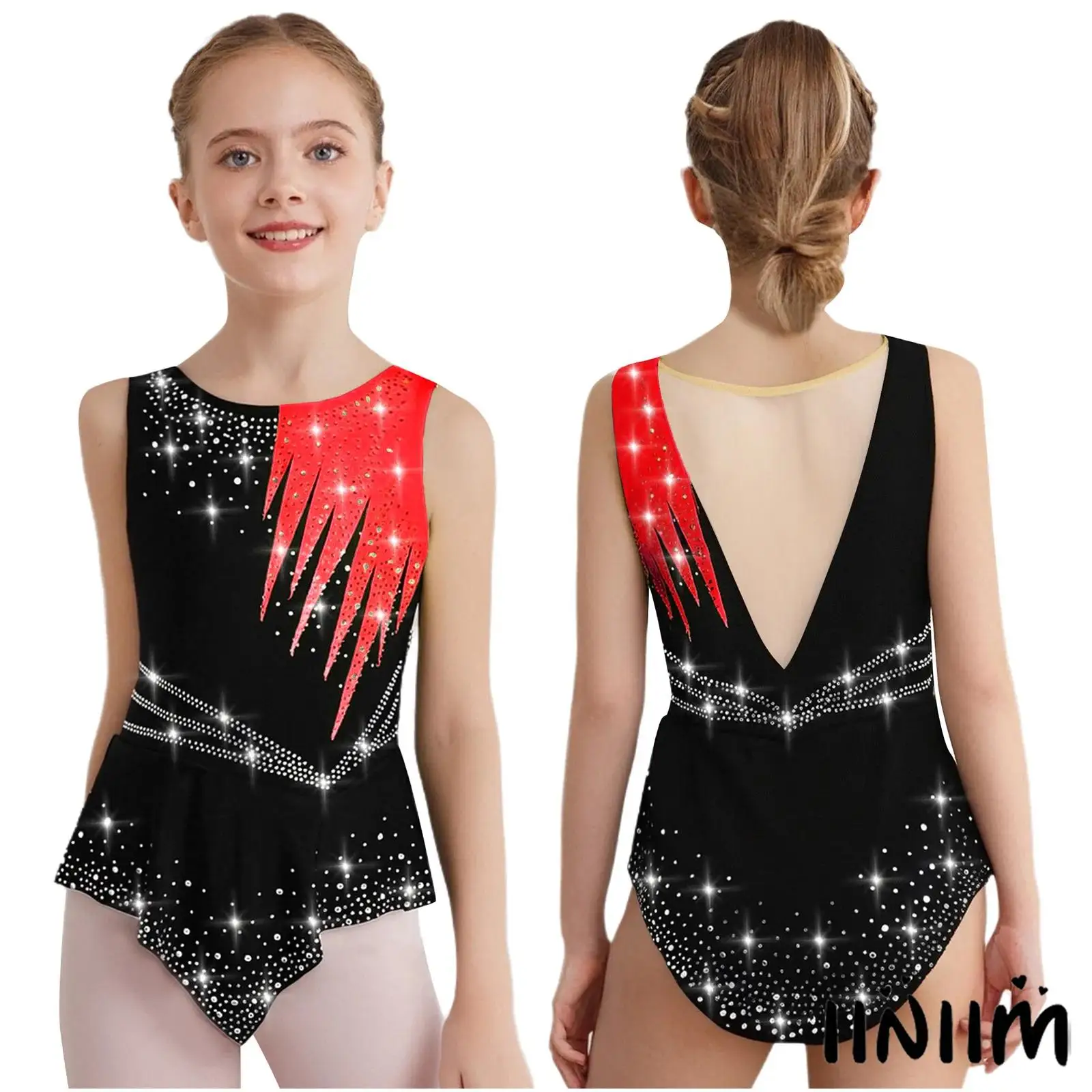 

Dynamic Competition Ballet Dance Bodysuit with Sparkling Details And Flexible Fabric Lyrical Leotard for Gymnastics Jazz Dance