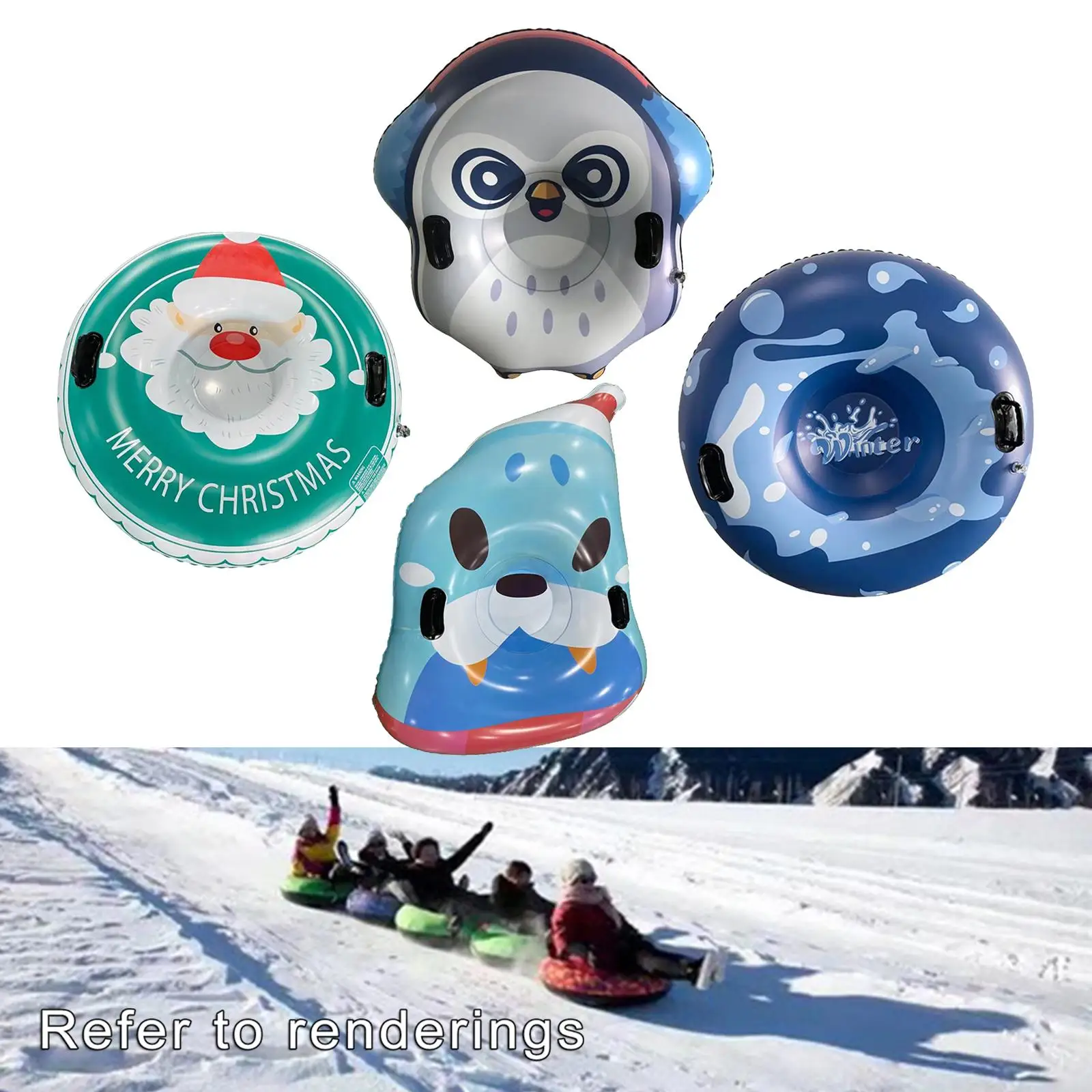 Heavy Duty Snow Tube Fun 120cm Outdoor Skating Strong Handles Game Skiing