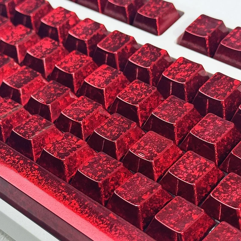 

Frost red 97 keycap mechanical keyboard PBT side engraving metal texture wooting original factory