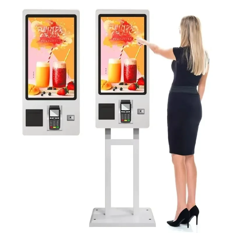 Restaurant 21.5 24 32 Inch Order Touch Screen POS System Self Pay Machine Self Service Order Payment Kiosk