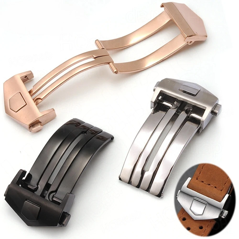 18mm 20mm Luxury Stainless Steel Buckle for TAG Heuer Watch Strap Clasp Metal Double Folding Button Repair Tools Accessories