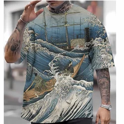 Summer Japanese Style Ukiyoe 3D Print T-Shirts Streetwear Men Fashion Harajuku Oversized O-Neck T Shirt Tees Tops Clothing