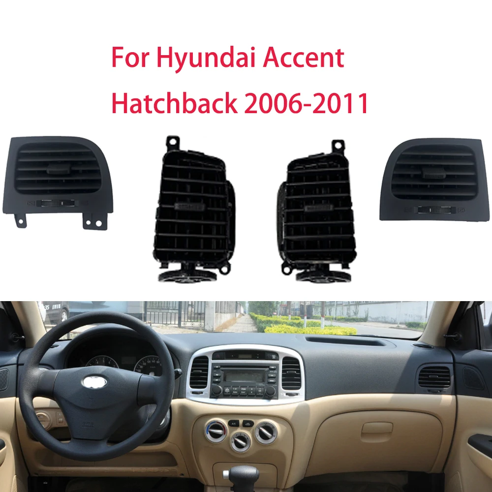 2Pcs  For Hyundai Accent 2006-2011 Hatchback Front Central Dashboard Air Vent Outlet Grill Panel 