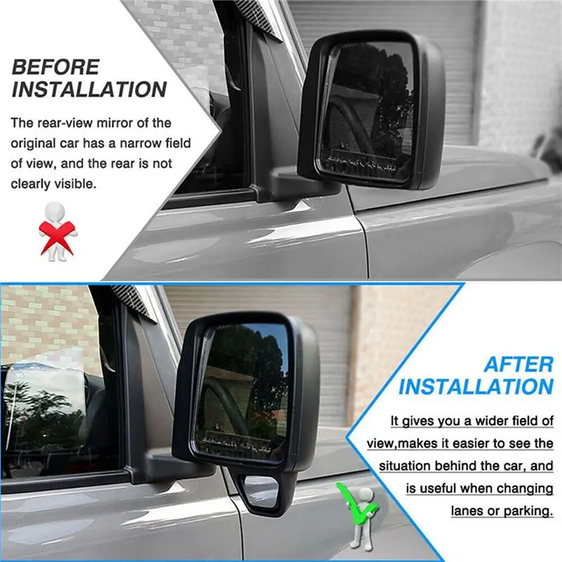 Clear 10X Car Blind Spot Assist Mirror Wide Angle Mirror Rearview Mirror For Jimny JB64 JB74 2019 2020