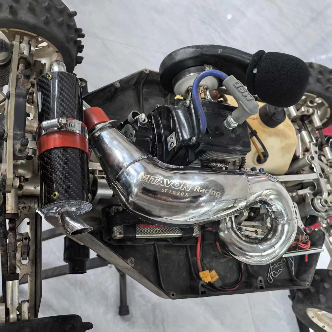 VITAVON Hochduktilitäts-Edelstahl-Auspuffrohr für Losi 5ive-T 1.0 2.0