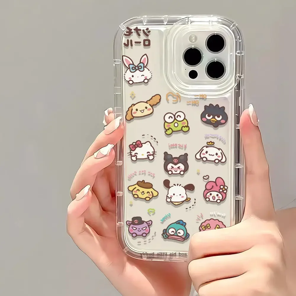 Sanrio Hello Kitty Cinnamoroll Phone Case For iPhone 15 14 13 12 11 Pro Max Mini X XR XS 7 8Plus Soft Silicone Transparent Cover